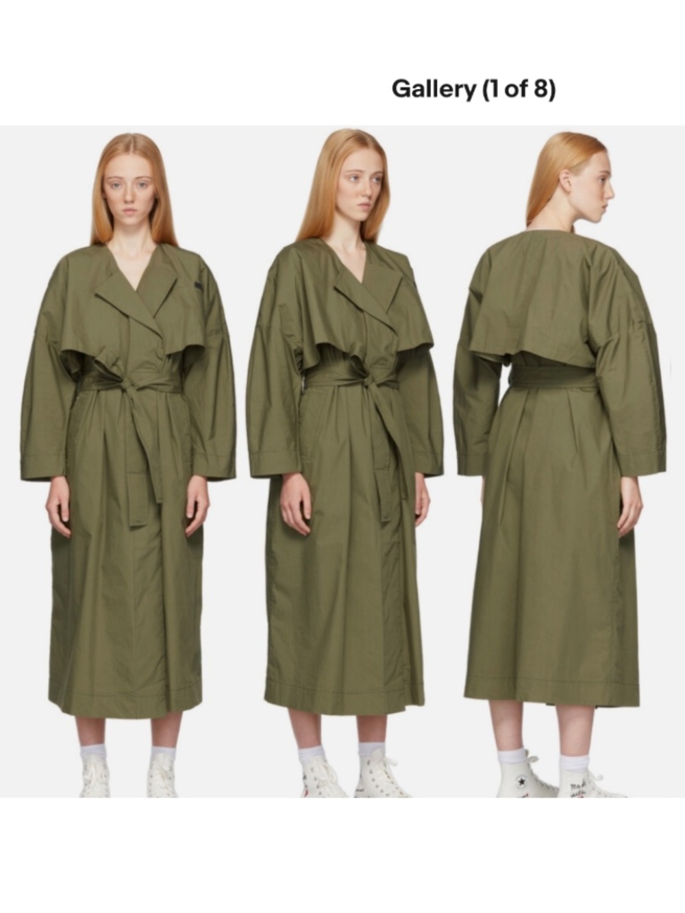 ★Org.$475 NWOT GANNI Belted Trench Coat, Kalamata Size40★